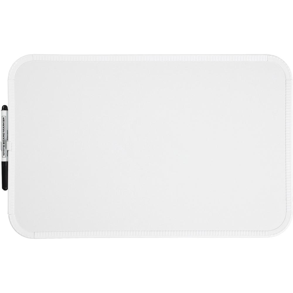 Lorell Personal Whiteboard - 17" (1.4 ft) Width x 11" (0.9 ft) Height - White Melamine Surface - White Plastic Frame - Rectangle - 1 Each. Picture 1