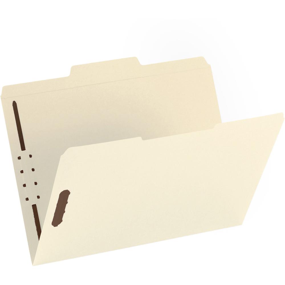 Business Source 1/3 Tab Cut Letter Recycled Fastener Folder - 8 1/2" x 11" - 2 Fastener(s) - 10% Recycled - 50 / Box. Picture 1