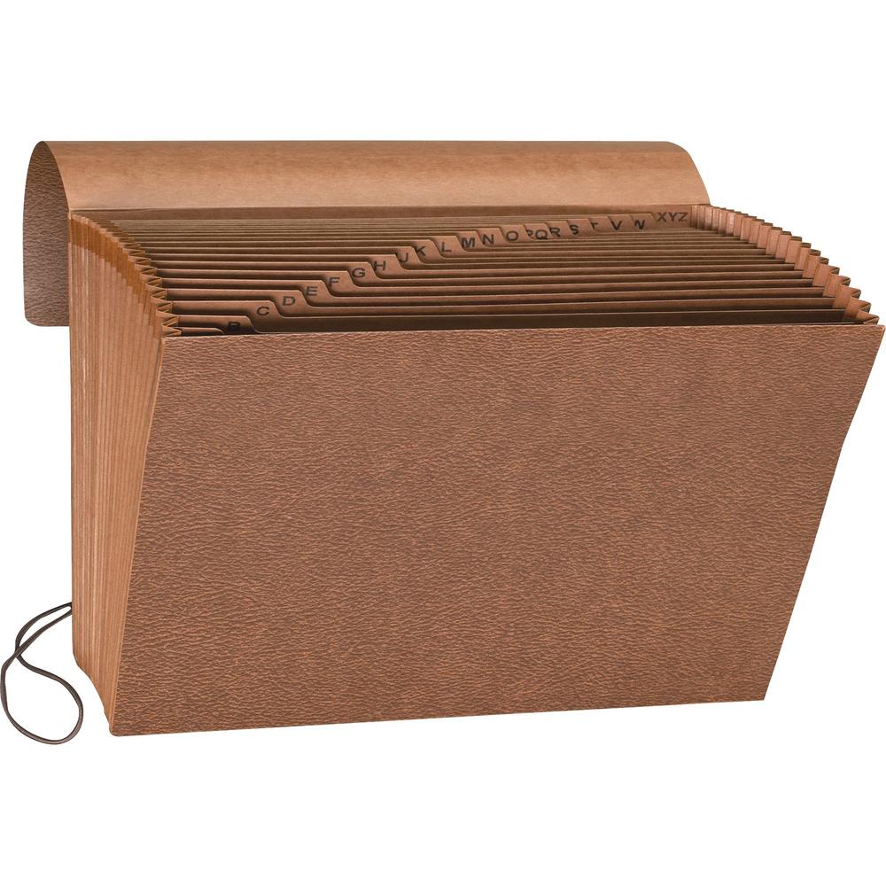 Business Source Letter Recycled Expanding File - 8 1/2" x 11" - 21 Pocket(s) - Brown - 30% Recycled - 1 Each. Picture 1