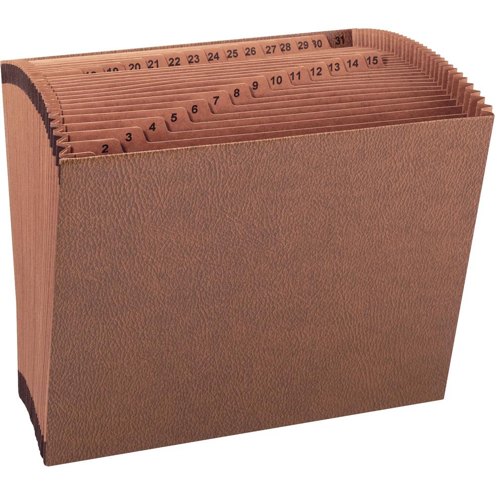 Business Source Letter Recycled Expanding File - 8 1/2" x 11" - 31 Pocket(s) - Brown - 30% Recycled - 1 Each. Picture 1