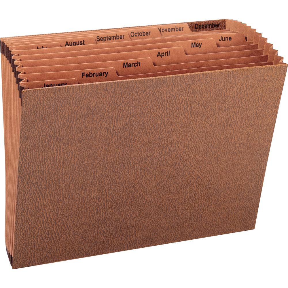 Business Source Letter Recycled Expanding File - 8 1/2" x 11" - 12 Pocket(s) - Brown - 30% Recycled - 1 Each. The main picture.