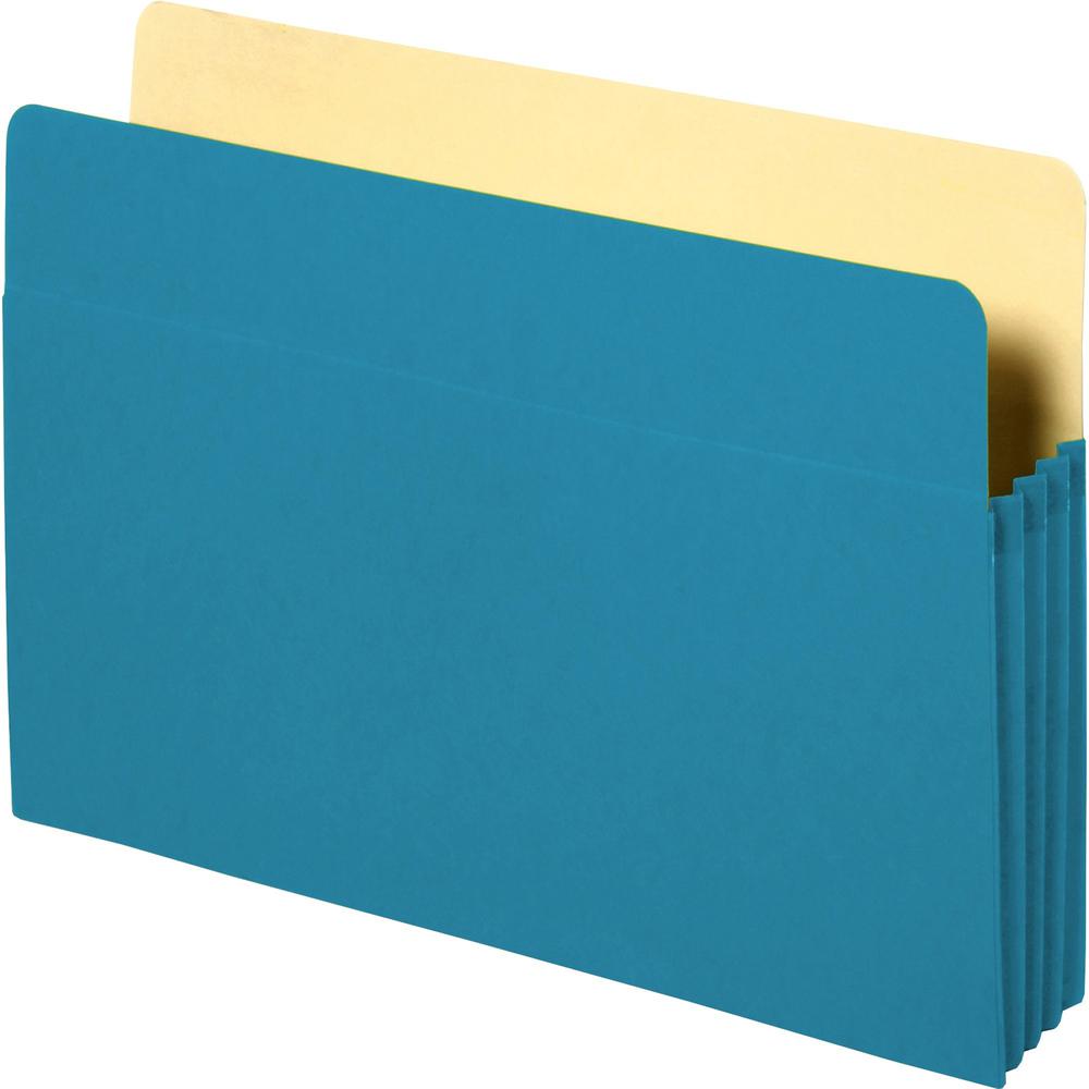 Business Source Letter Recycled File Pocket - 8 1/2" x 11" - 3 1/2" Expansion - Blue - 10% Recycled - 1 Each. The main picture.