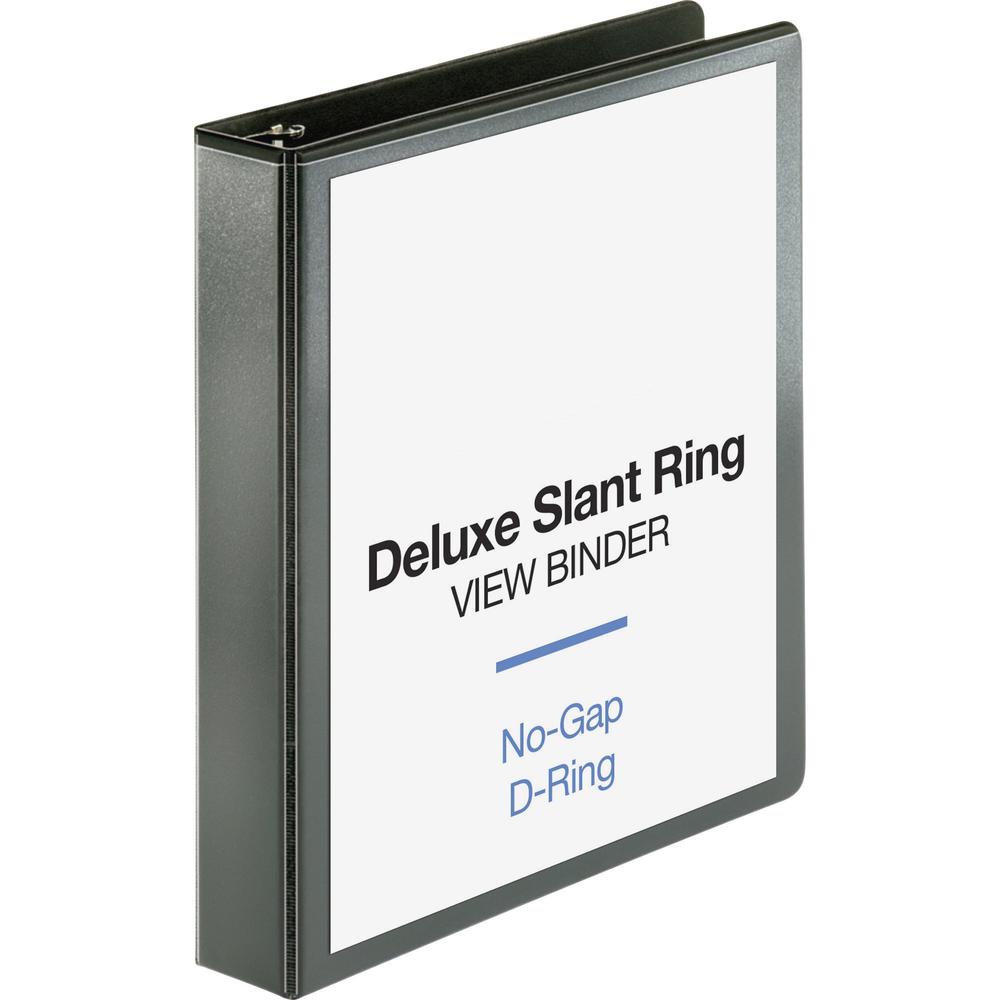 Business Source Slant-D Ring Binder - 1 1/2" Binder Capacity - Letter - 8 1/2" x 11" Sheet Size - 375 Sheet Capacity - Slant D-Ring Fastener(s) - 2 Internal Pocket(s) - Polypropylene, Chipboard - Blac. The main picture.