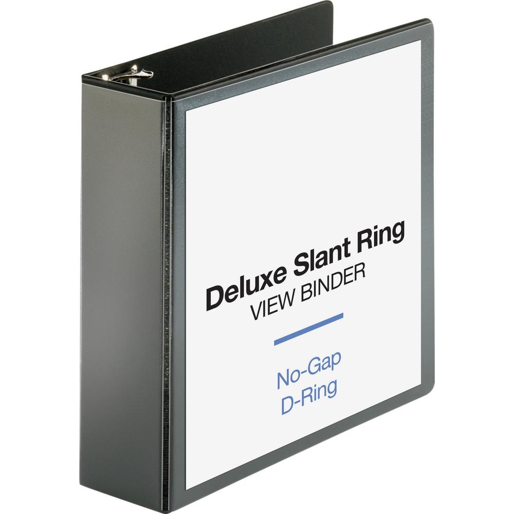 Business Source Slant-D Ring Binder - 3" Binder Capacity - Letter - 8 1/2" x 11" Sheet Size - 725 Sheet Capacity - Slant D-Ring Fastener(s) - 2 Internal Pocket(s) - Polypropylene, Chipboard - Black - . Picture 1