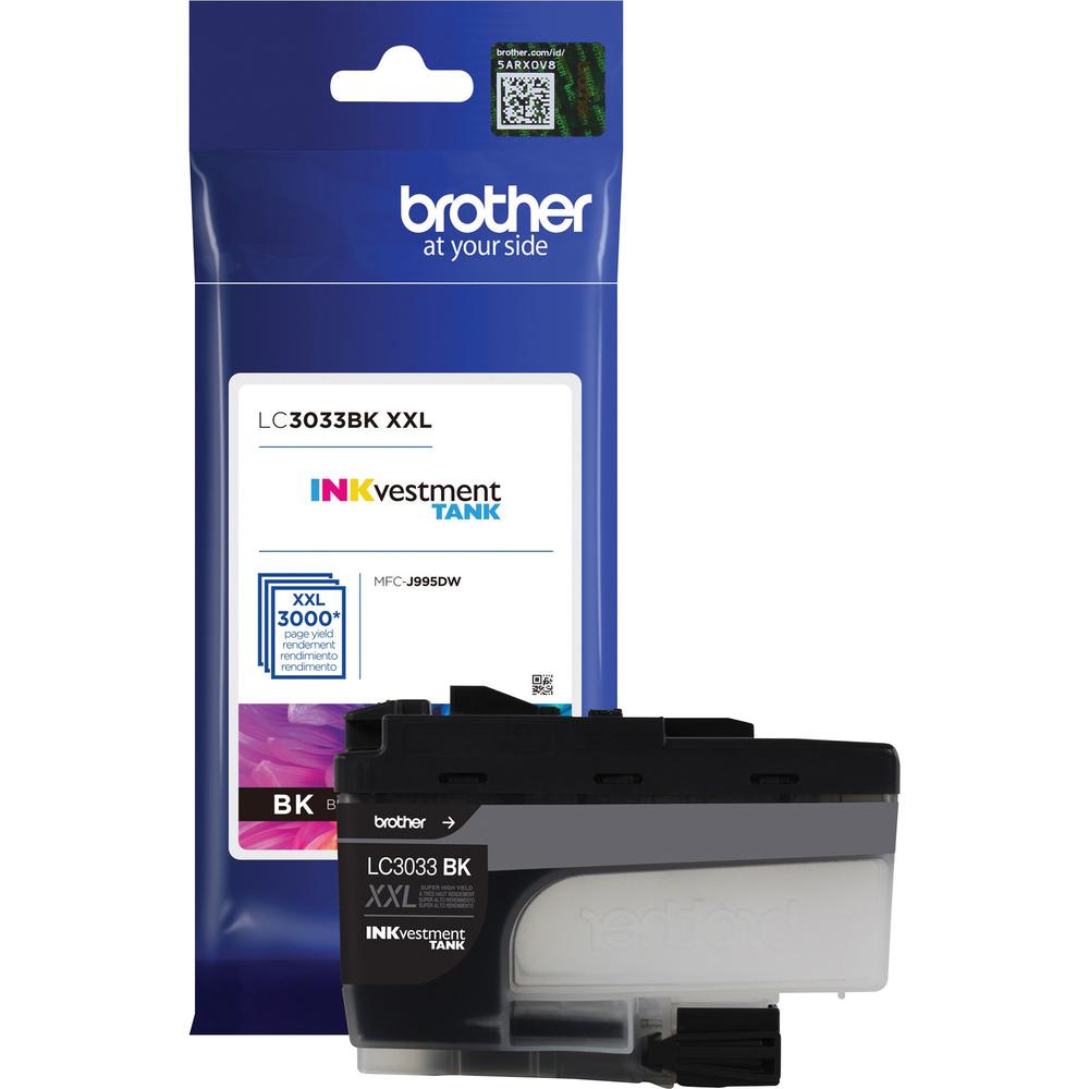 Brother Genuine LC3033BK Single Pack Super High-yield Black INKvestment Tank Ink Cartridge - Inkjet - Super High Yield - 3000 Pages - 1 Pack. The main picture.