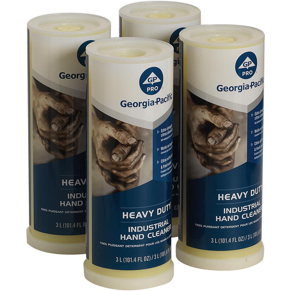Georgia-Pacific Heavy-Duty Gel Industrial Hand Cleaner Dispenser Refills - Citrus Scent - 101.4 fl oz (3 L) - Grime Remover, Soil Remover, Tar Remover, Paint Remover, Lacquer Remover - Hand, Skin - Cl. The main picture.