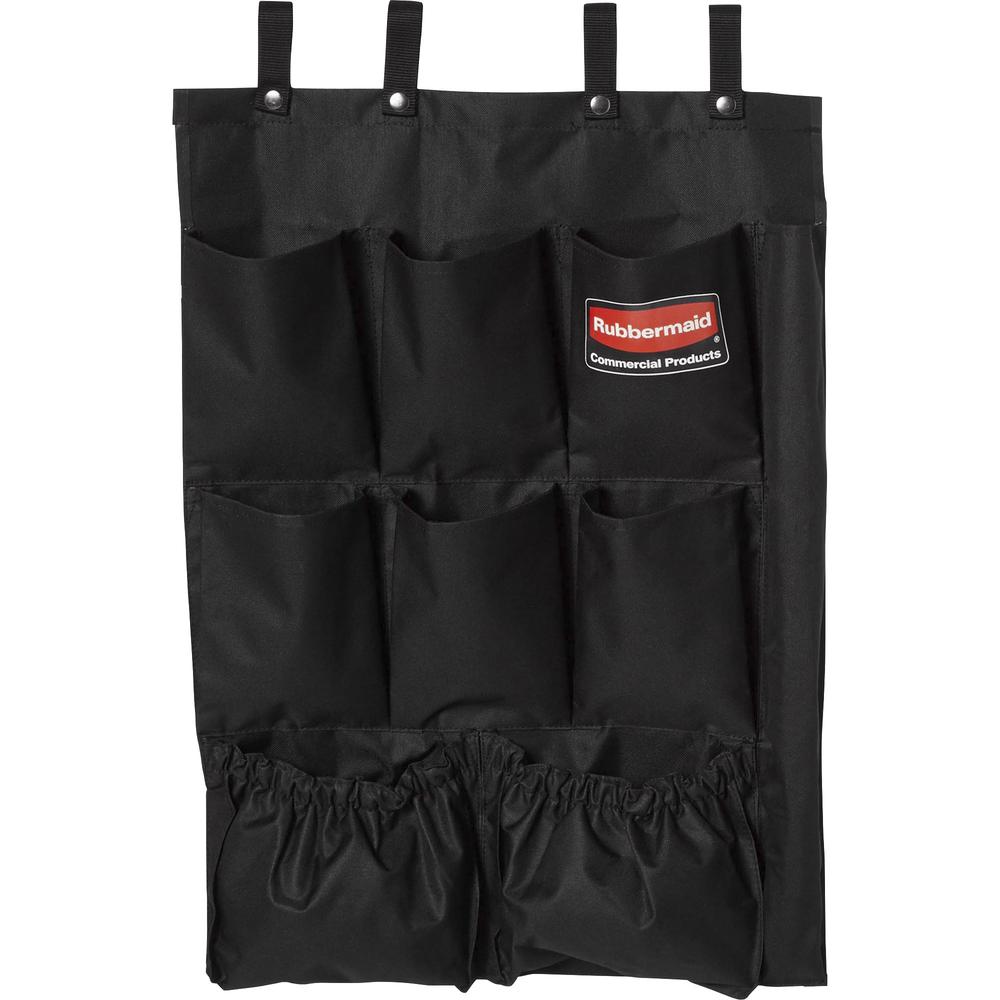 Rubbermaid Commercial Janitor's Cart 9-pocket Hanging Organizer - 9 Pocket(s) - 28" Height x 19.8" Width x 1.5" Depth - Black - Fabric - 1 Each. Picture 1