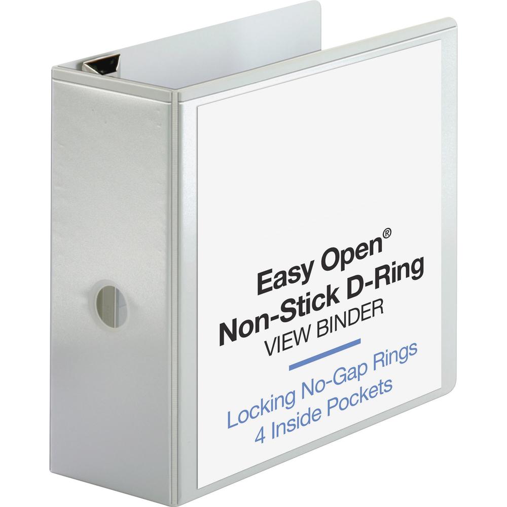 Business Source Locking D-Ring View Binder - 5" Binder Capacity - Letter - 8 1/2" x 11" Sheet Size - 925 Sheet Capacity - D-Ring Fastener(s) - 4 Inside Front & Back Pocket(s) - Polypropylene-covered C. Picture 1