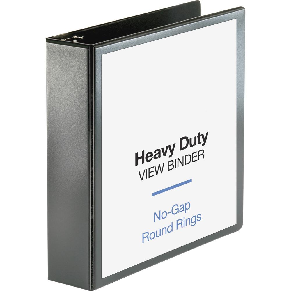 Business Source Heavy-duty View Binder - 2" Binder Capacity - Letter - 8 1/2" x 11" Sheet Size - 475 Sheet Capacity - Round Ring Fastener(s) - 2 Internal Pocket(s) - Polypropylene-covered Chipboard - . Picture 1