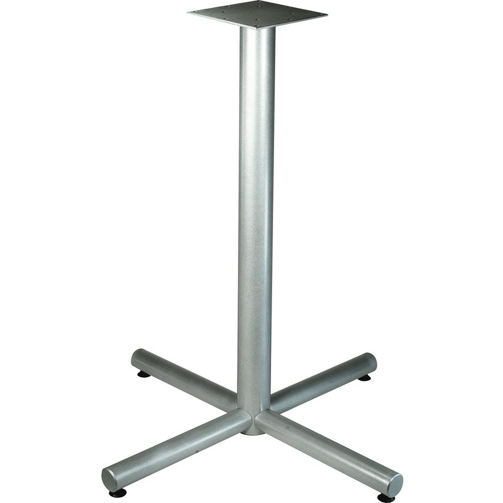 Lorell Hospitality 36" Bistro-Height Tabletop X-leg Base - Metallic Silver X-shaped Base - 40.75" Height x 32" Width - Assembly Required - 1 Each. Picture 1
