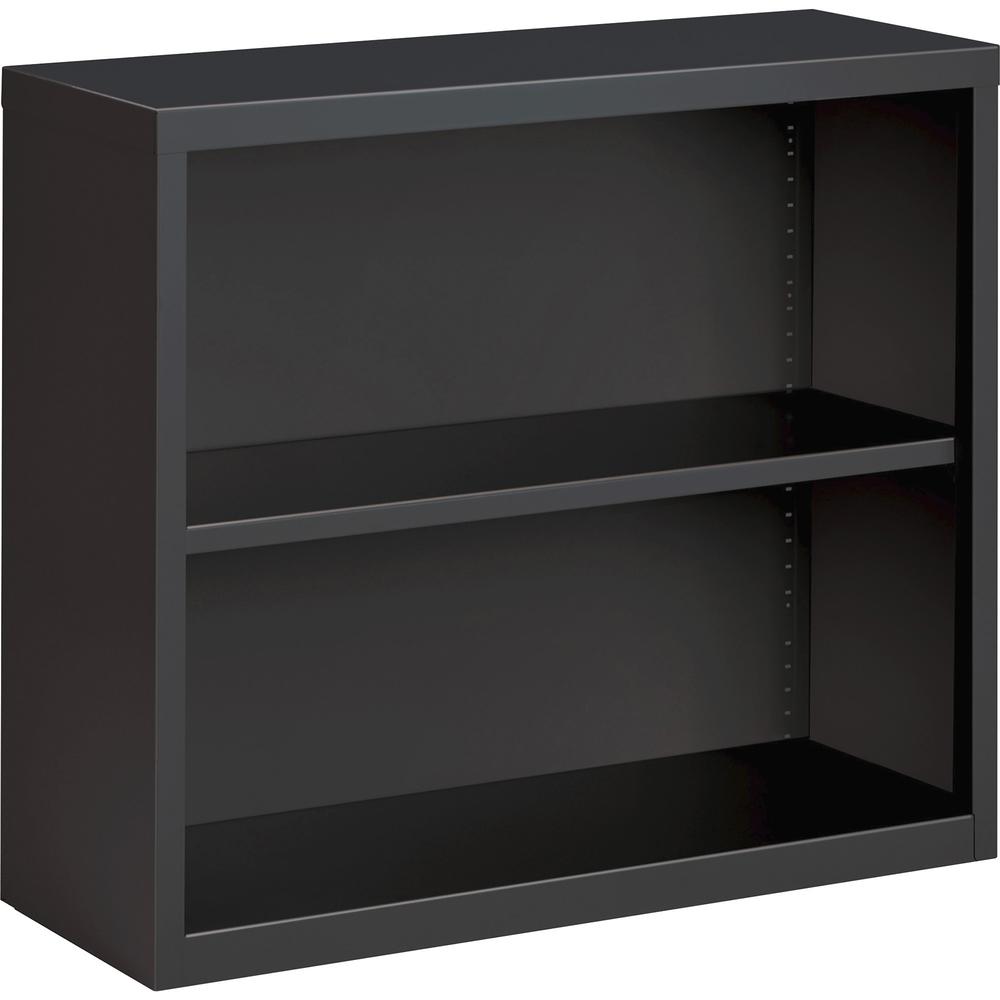 Lorell Fortress Series Bookcase - 34.5" x 12.6"30" - 2 Shelve(s) - Material: Steel - Finish: Charcoal, Powder Coated - Adjustable Shelf, Welded, Durable. Picture 1