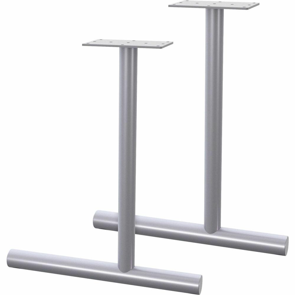 Lorell Training Table C-Leg Table Base with Glides - Metallic Silver C-leg Base - 1 / Set. Picture 1