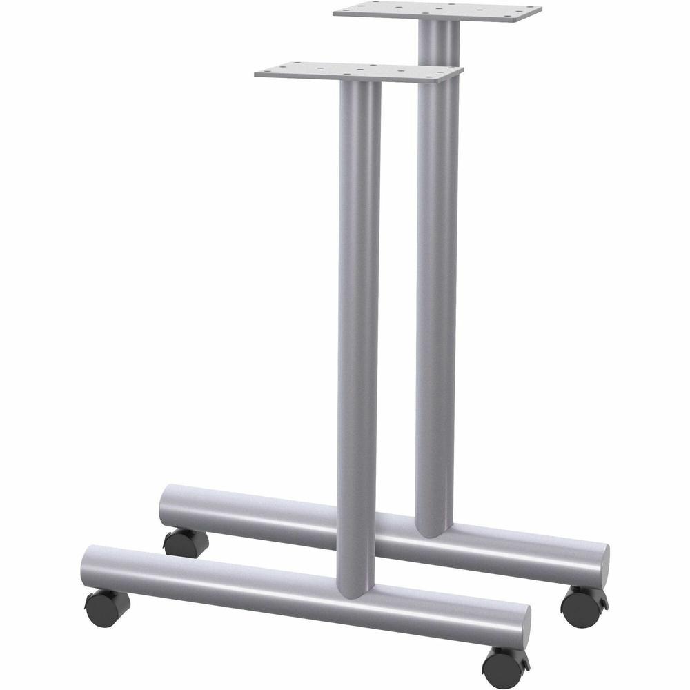 Lorell Training Table C-Leg Table Base with 2" Casters - Metallic Silver C-leg Base - 27" Height x 1.50" Width x 22" Depth - 1 / Set. Picture 1