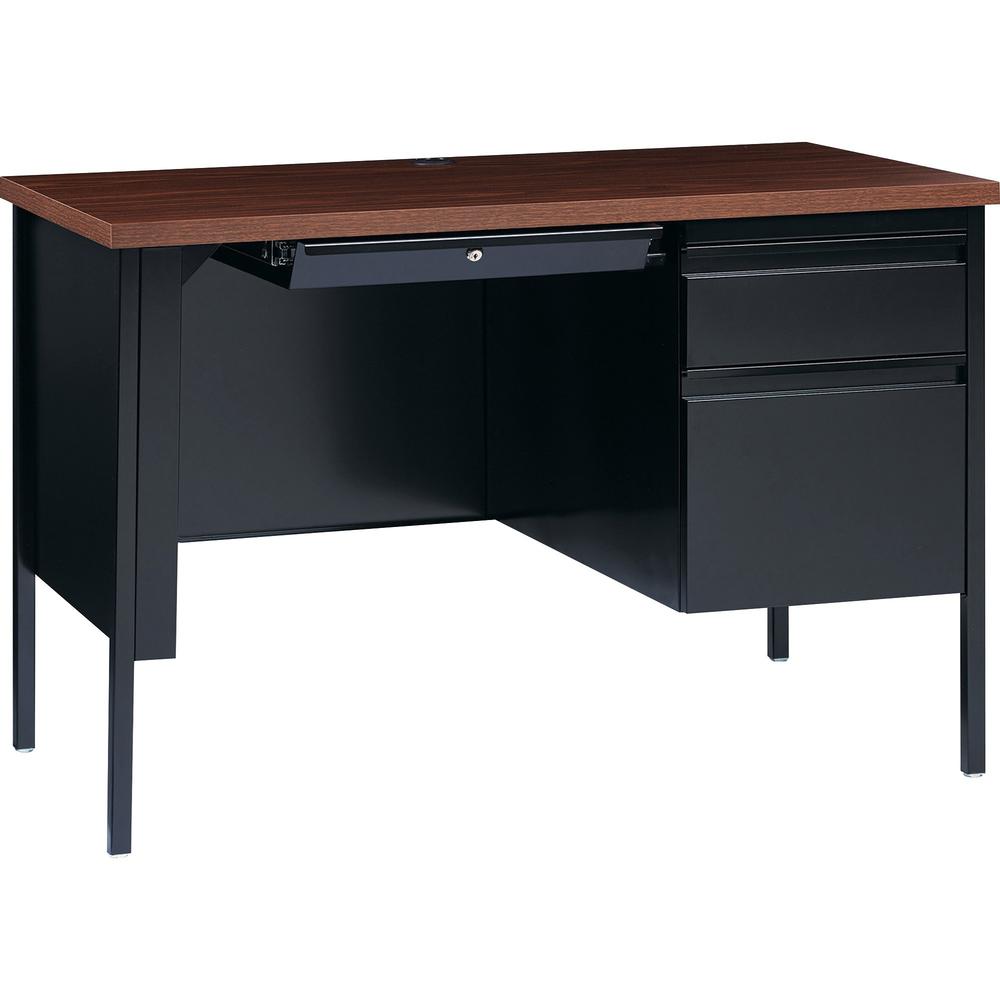 Lorell Fortress Series 45-1/2" Right Single-Pedestal Desk - 45.5" x 24"29.5" , 1.1" Top - Box, File Drawer(s) - Single Pedestal on Right Side - Square Edge. Picture 1