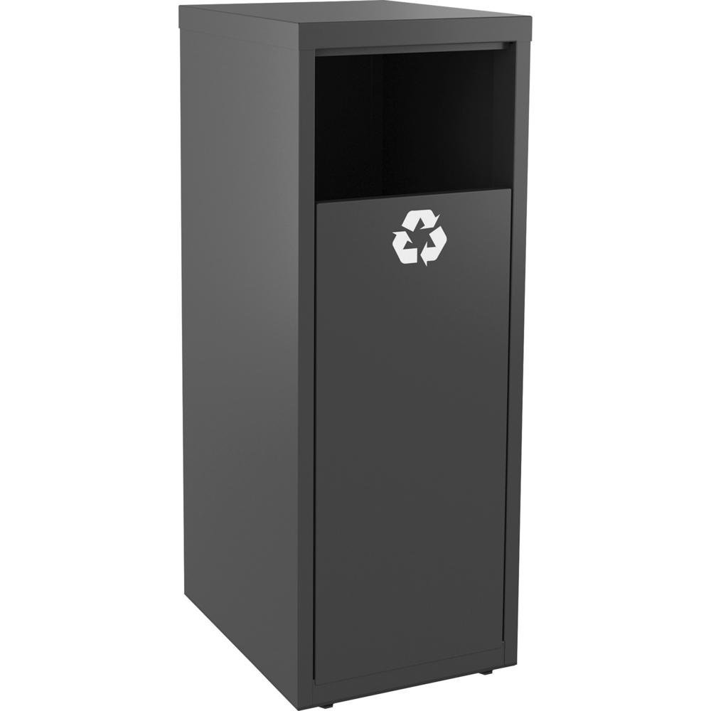 Lorell Recycling Tower - 10 gal Capacity - 40.2" Height x 18.6" Width - Charcoal Gray. Picture 1