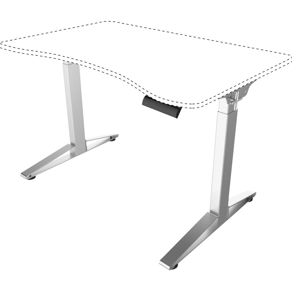 Safco Defy Electric Desk Adjustable Base - Silver Base - 48" Height x 45.50" Width x 28" Depth - Assembly Required. The main picture.