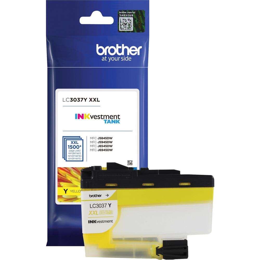 Brother Genuine LC3037Y Super High-yield Yellow INKvestment Tank Ink Cartridge - Inkjet - Super High Yield - 1500 Pages - 1 Each. Picture 1