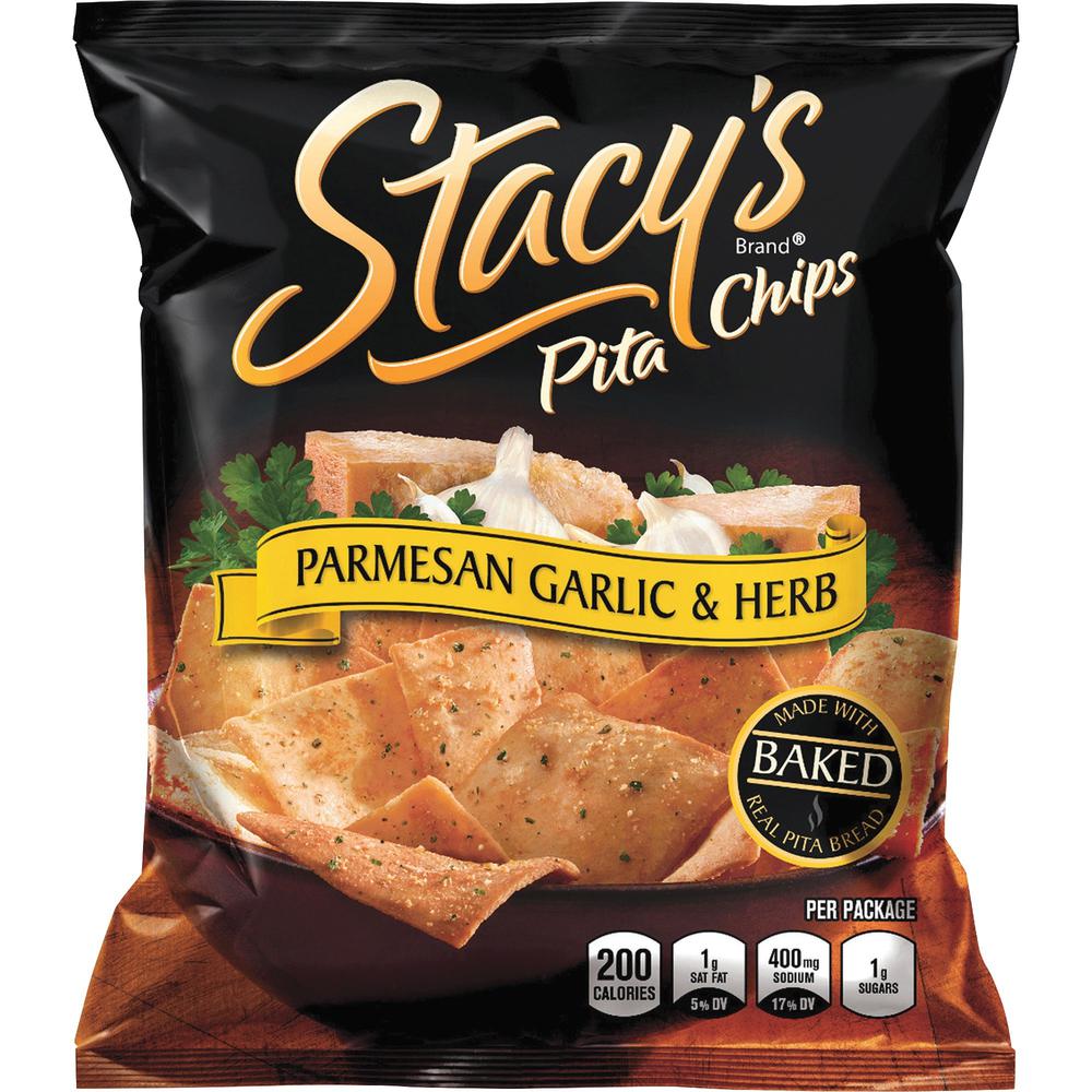 Stacy's Baked Pita Chips - No Artificial Flavor, No Artificial Color, Low Fat, No MSG - Parmesan Garlic & Herb - 24 / Box. The main picture.