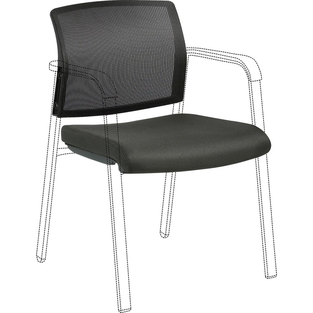 Lorell Stackable Chair Mesh Back/Fabric Seat Kit - Black - Fabric - 1 Each. The main picture.