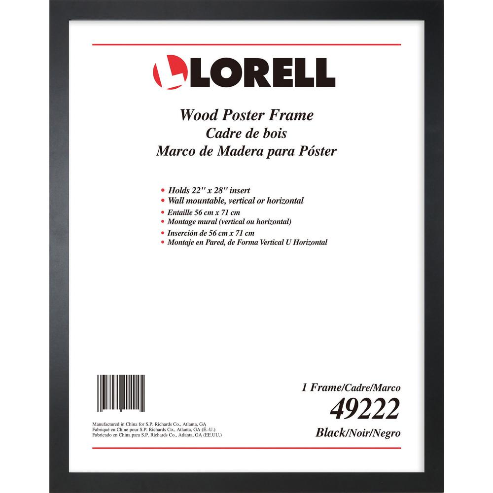 Lorell Solid Wood Poster Frame - 22" x 28" Frame Size - Rectangle - Horizontal, Vertical - 1 Each - Black. Picture 1