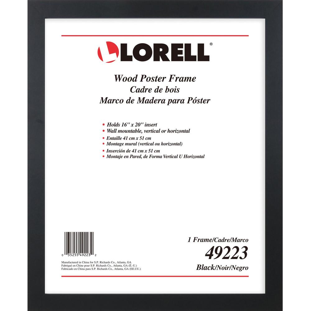 Lorell Poster Frame - 16" x 20" Frame Size - Rectangle - Horizontal, Vertical - 1 Each - Black. Picture 1