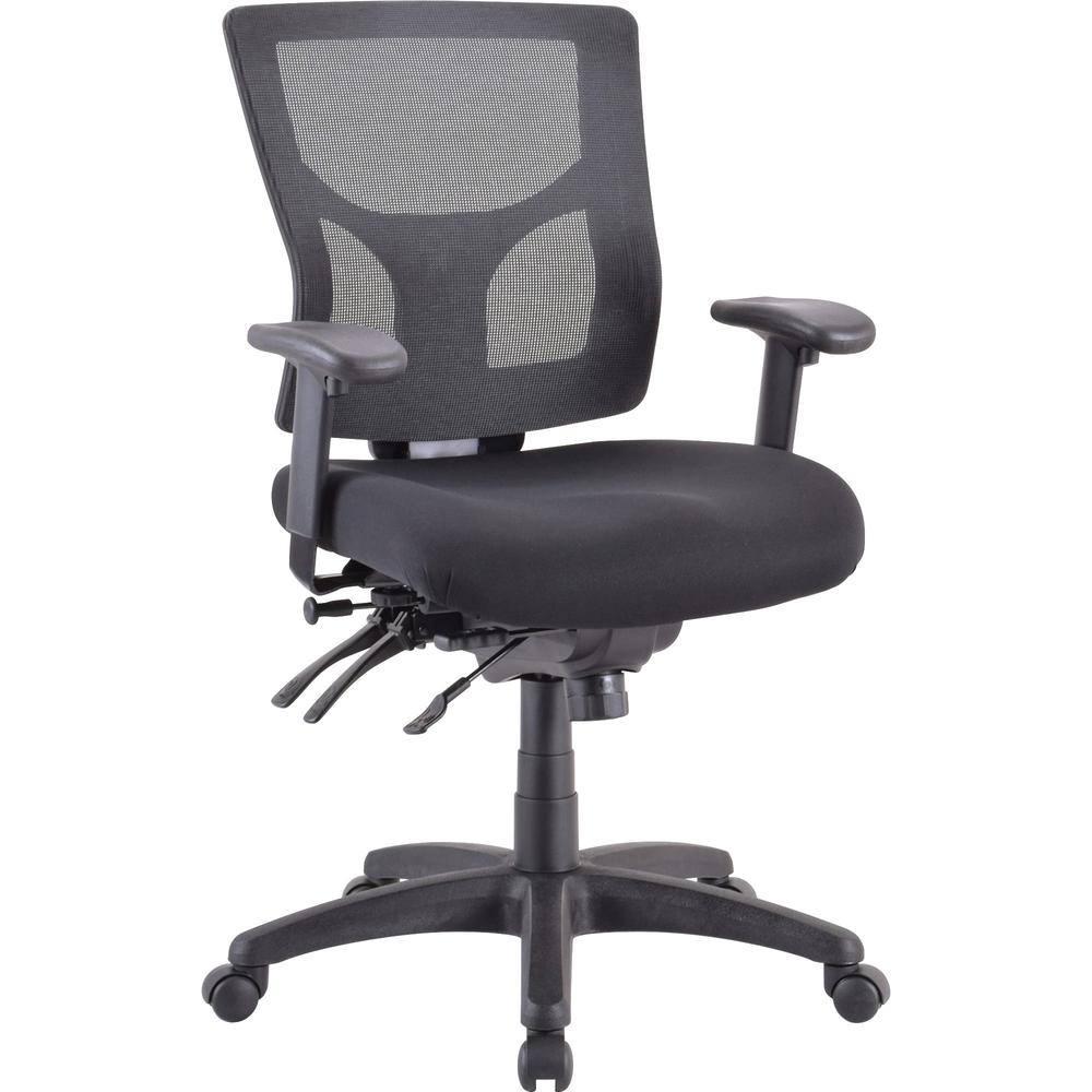 Lorell Conjure Executive Mid-back Mesh Back Chair - Black Seat - Black Back - 5-star Base - 1 Each. The main picture.