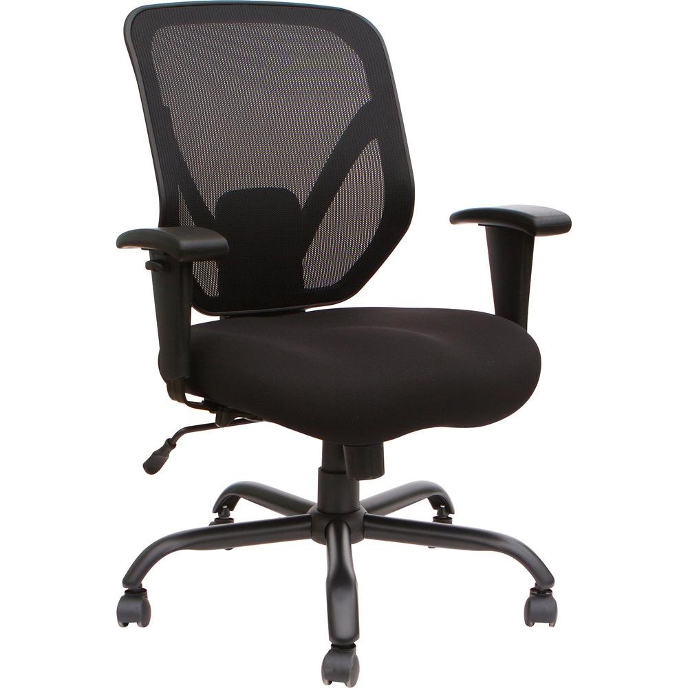 Lorell Soho Big & Tall Mesh Back Chair - Black Fabric Seat - Black Back - 5-star Base - 1 Each. The main picture.