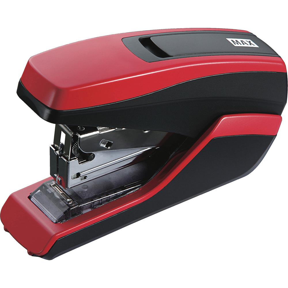 MAX HD-55FL Half-strip Stapler - 35 of 80g/m&#178; Paper Sheets Capacity - 100 Staple Capacity - Half Strip - 24/6mm, 26/6mm Staple Size - 1 Each - Red, Black. Picture 1