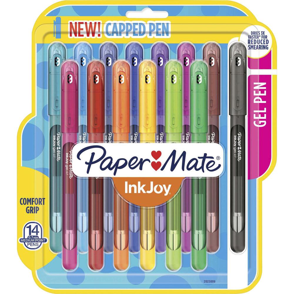 Paper Mate InkJoy Gel Stick Pens - Medium Pen Point - Assorted Gel-based Ink - 14 / Pack. Picture 1