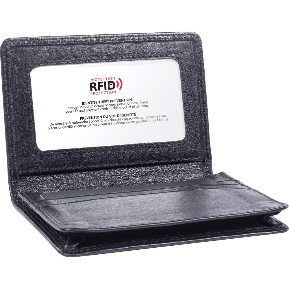 Swiss Mobility Carrying Case Business Card, License - Black - Leather Body - 0.8" Height x 3" Width x 4" Depth - 1 Each. Picture 1