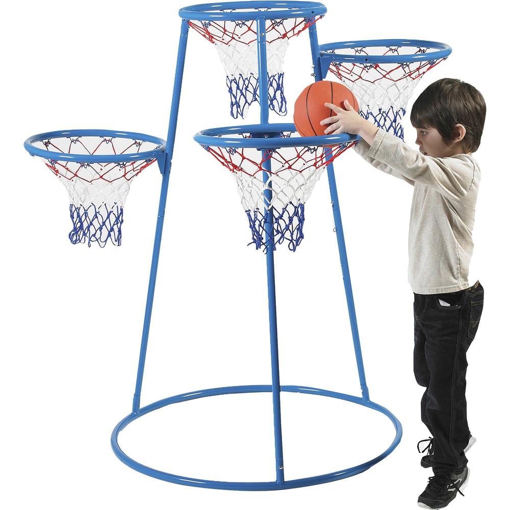 Angeles 4-Hoop Basketball Stand - Blue, Black - Metal - 1 Each. Picture 1