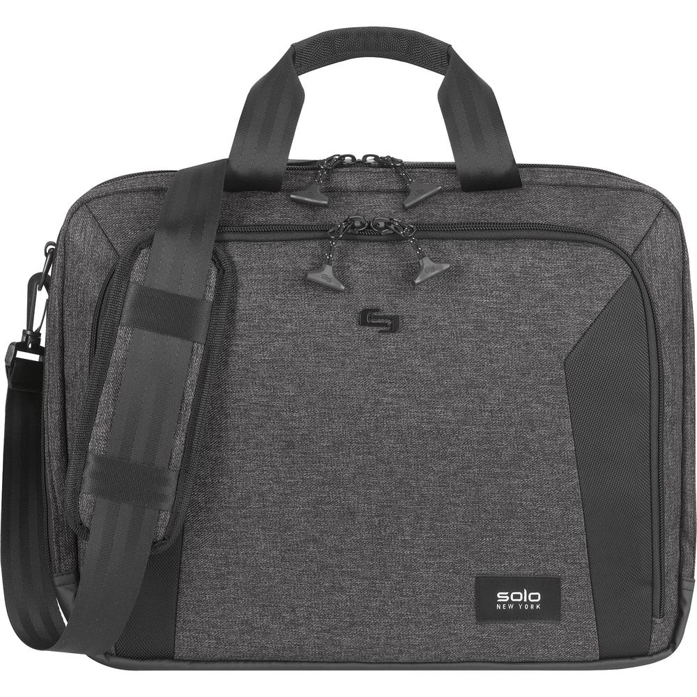 Solo Voyage Carrying Case (Briefcase) for 15.6" Notebook - Gray, Black - Damage Resistant, Scuff Resistant, Scratch Resistant - Checkpoint Friendly - Shoulder Strap, Luggage Strap, Handle - 5.5" Heigh. The main picture.