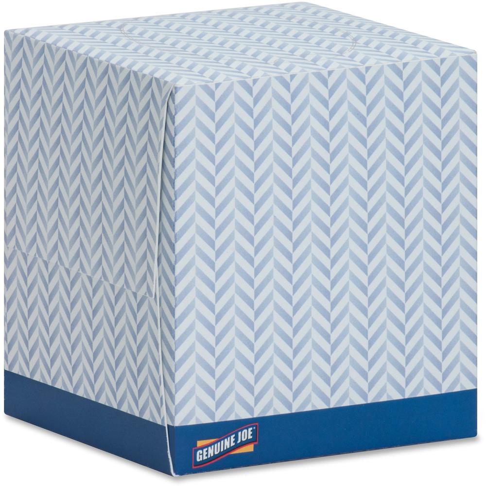 Genuine Joe Cube Box Facial Tissue - 2 Ply - Interfolded - White - 85 Per Box - 1728 / Pallet. Picture 1