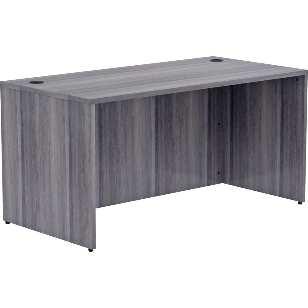 Lorell Weathered Charcoal Laminate Desking Desk Shell - 60" x 30" x 29.5" , 1" Top - Material: Polyvinyl Chloride (PVC) Edge - Finish: Laminate Top, Weathered Charcoal Top. The main picture.