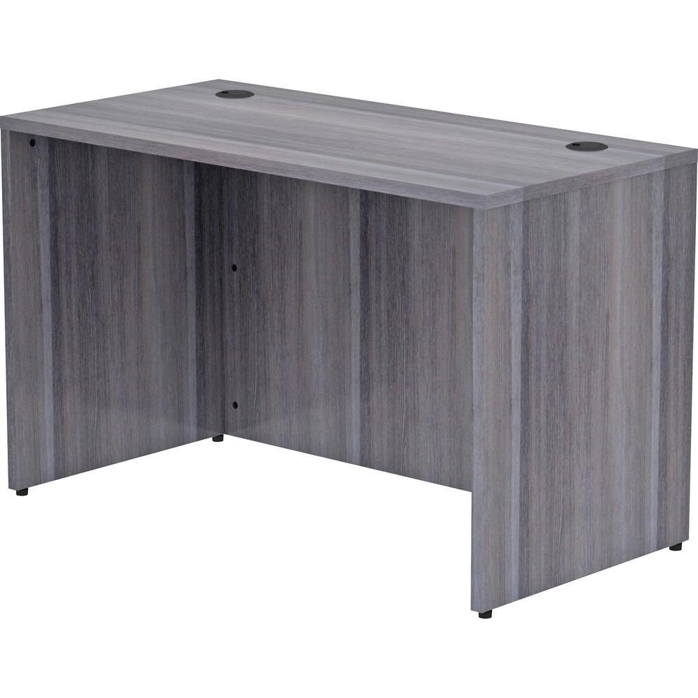 Lorell Weathered Charcoal Laminate Desking Desk Shell - 48" x 24" x 29.5" , 1" Top - Material: Polyvinyl Chloride (PVC) Edge - Finish: Laminate Top, Weathered Charcoal Top. Picture 1