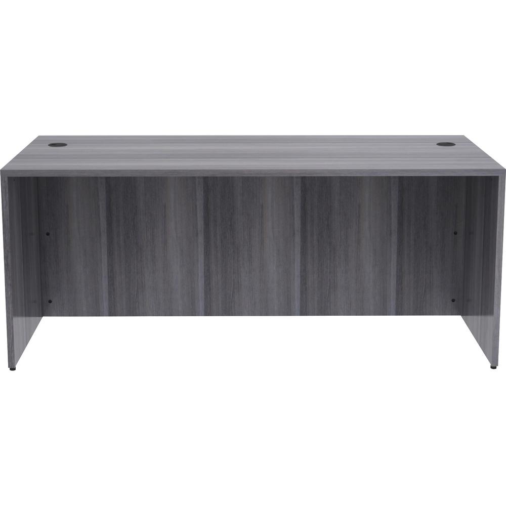 Lorell Weathered Charcoal Laminate Desking Desk Shell - 72" x 36" x 29.5" , 1" Top - Material: Polyvinyl Chloride (PVC) Edge - Finish: Laminate Top, Weathered Charcoal Top. The main picture.