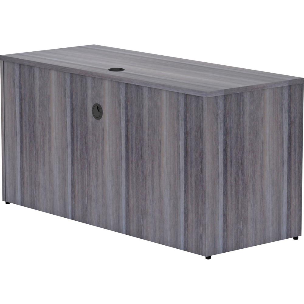 Lorell Essentials Series Credenza Shell - 60" x 24"29.5" , 1" Top - Laminate, Weathered Charcoal Table Top - Modesty Panel. Picture 1