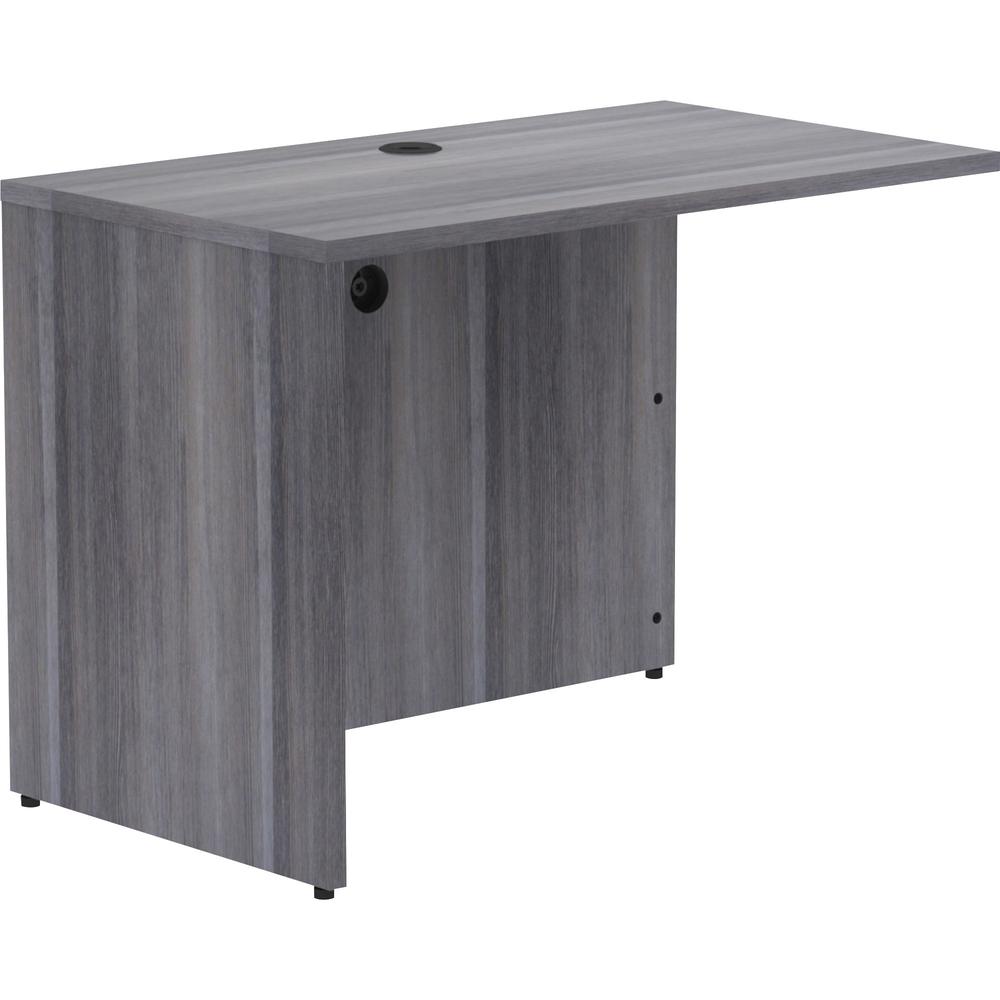 Lorell Essentials Series Return Shell - 42" x 24"29.5" , 1" Top - Laminate, Weathered Charcoal Table Top - Modesty Panel. Picture 1