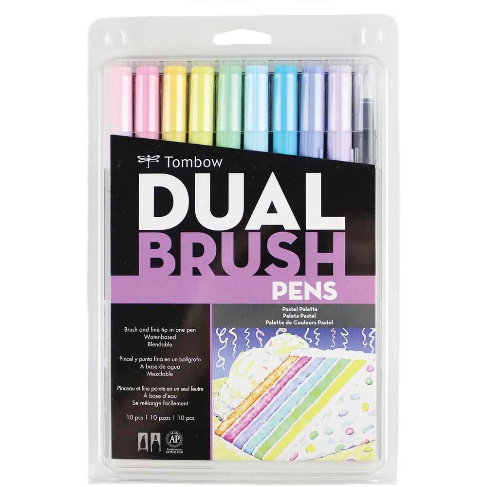 Tombow Dual Brush Pen Set - Fine Pen Point - Brush Pen Point StyleWater Based Ink - Nylon Tip - 10 / Pack. Picture 1