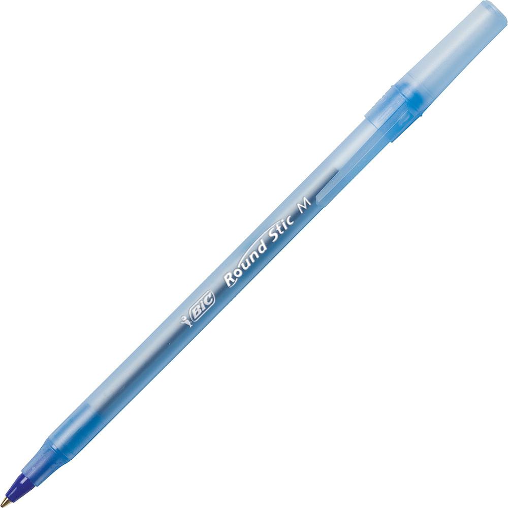 BIC Round Stic Ballpoint Pen - Blue - Translucent Barrel - 240 / Carton. Picture 1