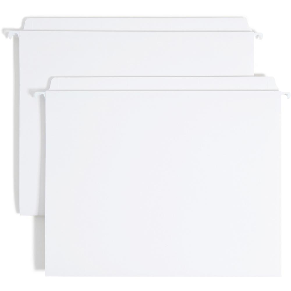 Smead FasTab Straight Tab Cut Letter Recycled Hanging Folder - 8 1/2" x 11" - Assorted Position Tab Position - White - 10% Recycled - 20 / Box. Picture 1