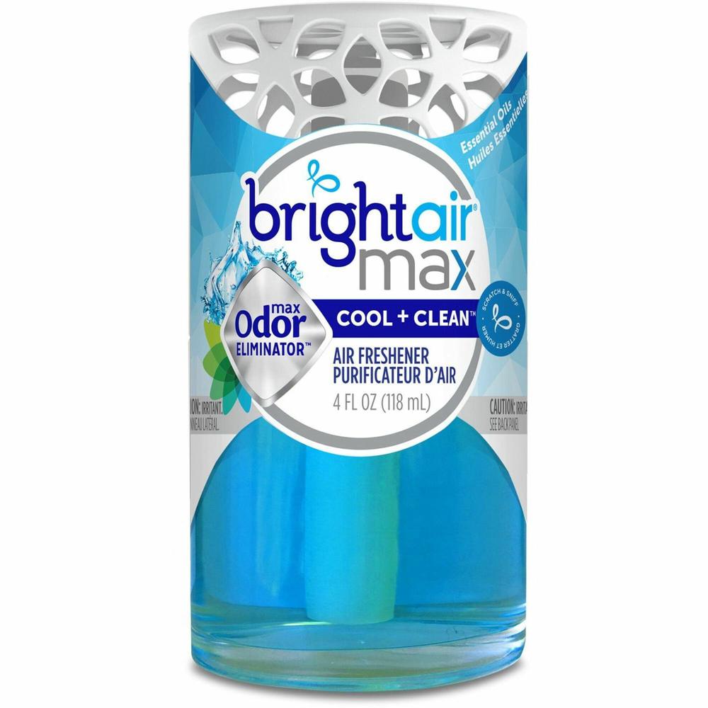 Bright Air Max Odor Eliminator - Gel - 4 fl oz (0.1 quart) - Cool + Clean - 1 Each - Phthalate-free, BHT Free, Odor Neutralizer, Paraben-free, Formaldehyde-free, NPE-free, Triclosan-free. Picture 1