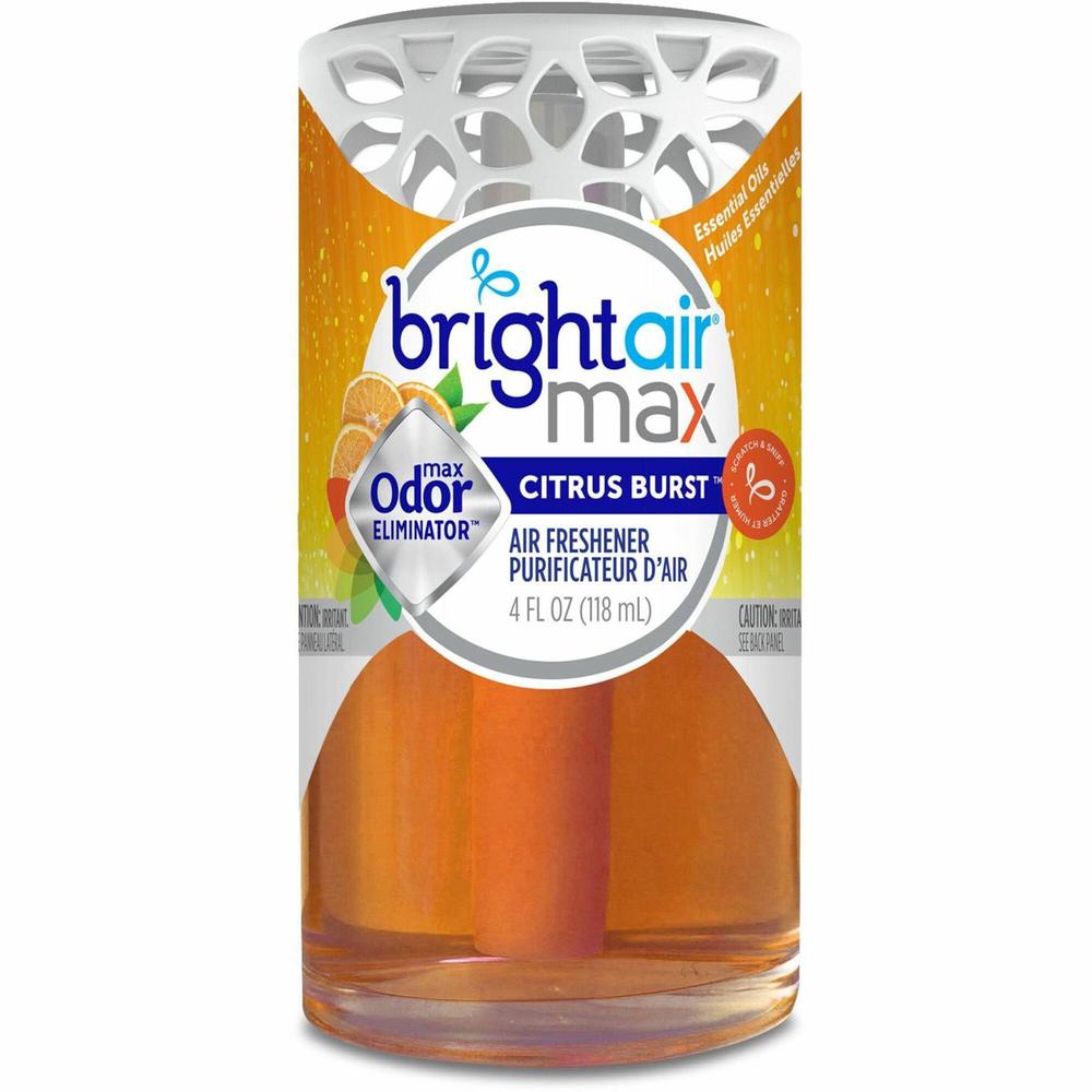 Bright Air Max Odor Eliminator - Gel - 4 fl oz (0.1 quart) - Citrus Burst - 1 Each - Phthalate-free, BHT Free, Odor Neutralizer, Paraben-free, Formaldehyde-free, NPE-free, Triclosan-free. Picture 1