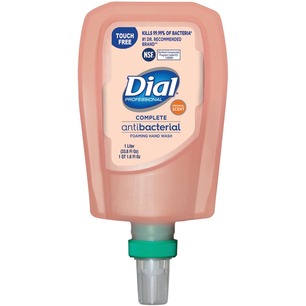 Dial Complete Antibacterial Foaming Hand Wash - FIT Universal Touch-Free - Original ScentFor - 33.8 fl oz (1000 mL) - Touchless Dispenser - Kill Germs - Hand - Moisturizing - Antibacterial - Peach - N. Picture 1