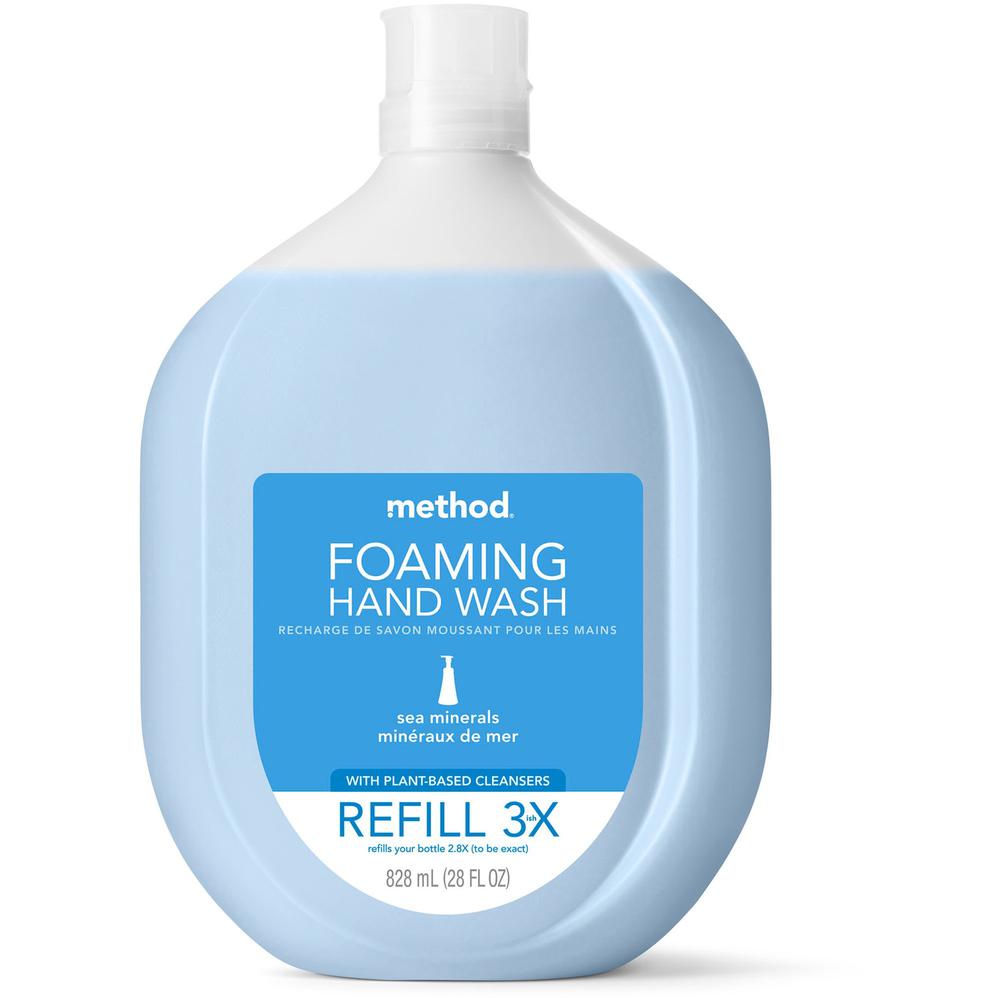 Method Foaming Hand Soap Refill - Sea Mineral ScentFor - 28 fl oz (828.1 mL) - Hand - Light Blue - Triclosan-free, Paraben-free, Phthalate-free - 6 / Carton. Picture 1