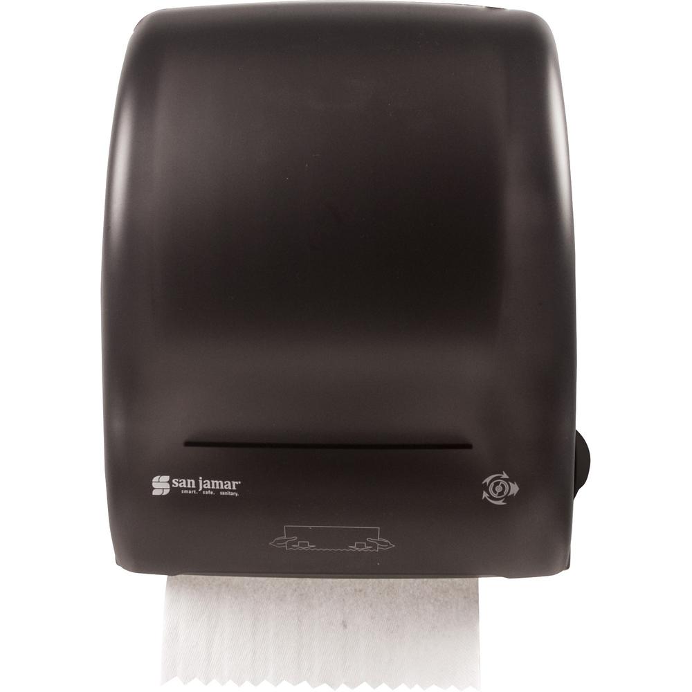 San Jamar Simplicity Essence Roll Towel Dispenser - Touchless Dispenser - 1 x Roll - 15.1" Height x 12.4" Width x 9.3" Depth - Black Pearl - Easy-to-load - 1 Each. Picture 1
