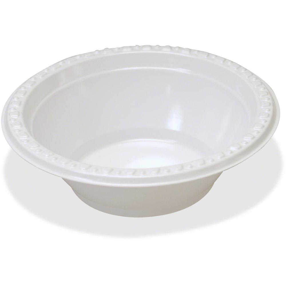 Tablemate 12 oz Plastic Bowls - White - Plastic Body - 125 / Pack. Picture 1