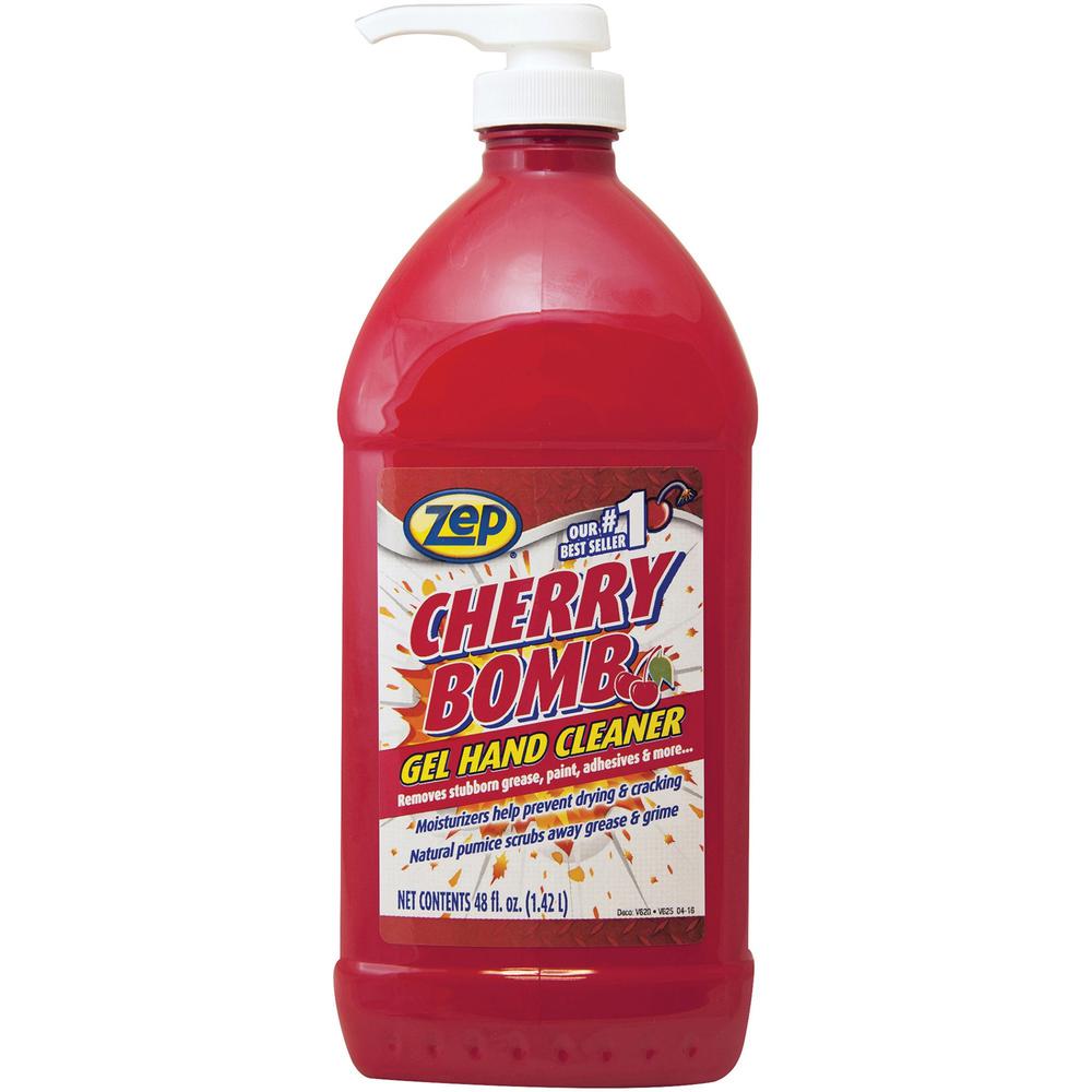 Zep Commercial Cherry Bomb Gel Hand Cleaner - Cherry Scent - 48 fl oz (1419.5 mL) - Dirt Remover, Grime Remover, Odor Remover, Grease Remover, Paint Remover, Adhesive Remover, Ink Remover, Soil Remove. Picture 1