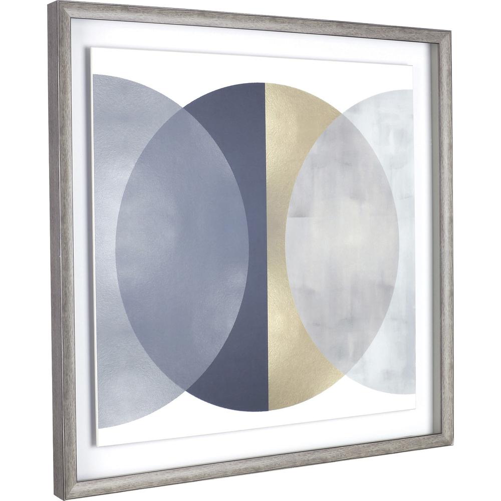 Lorell Circle II Framed Abstract Art - 29.25" x 29.25" Frame Size - 1 Each - Gray, Yellow. Picture 1