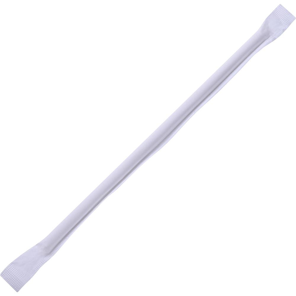 Genuine Joe Paper Straw - 7.3" Height x 0.3" Diameter - Paper - 500 / Box - White. Picture 1